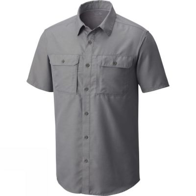 Camisa Mountain Hardwear Canyon Manga Corta Hombre - Gris - Chile QVG610538